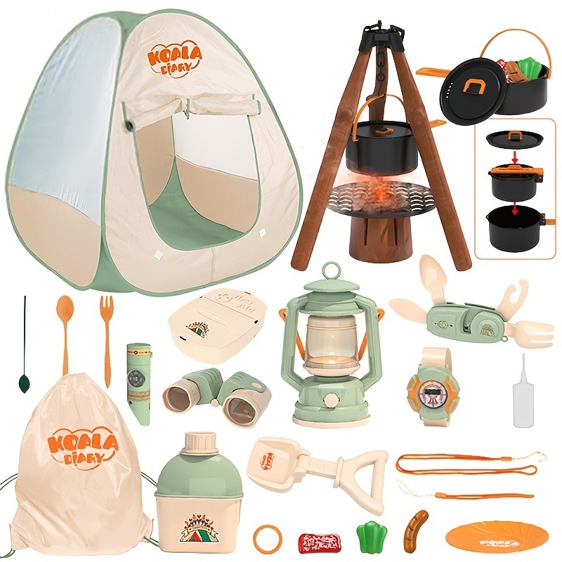 Kids Outdoor Teepee - Çocuklar Kamp Seti Oyuncak Açık Explorer