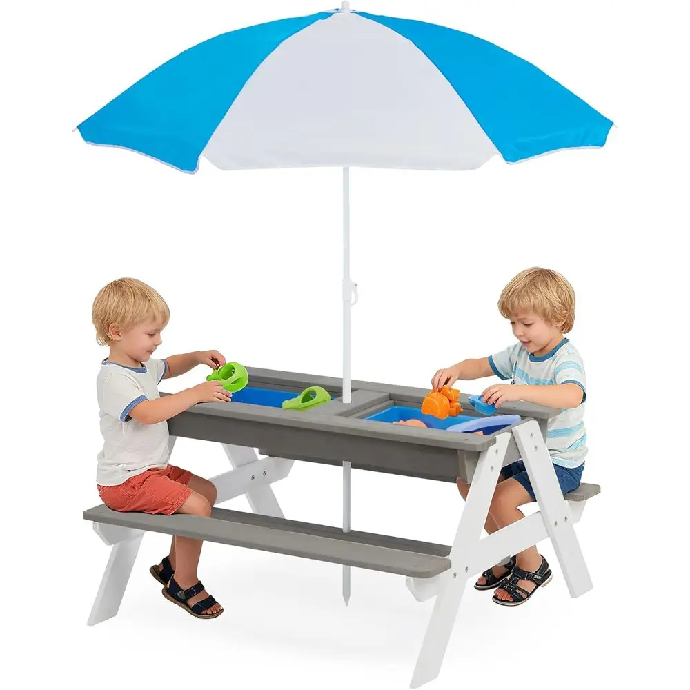 Çocuklar için 3'ü 1 Arada Ahşa - Kids Outdoor Umbrella For Table incelemesi ve fiyatı